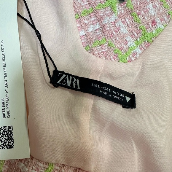 NEW | ZARA Cropped Tweed Waistcoat Blouse w/ Rhinestone Buttons | Women’s Size L - Picture 5 of 10